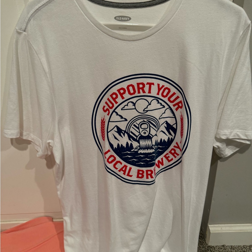 Support local brewery old navy t shirt men’s novelty - Picture 1 of 3